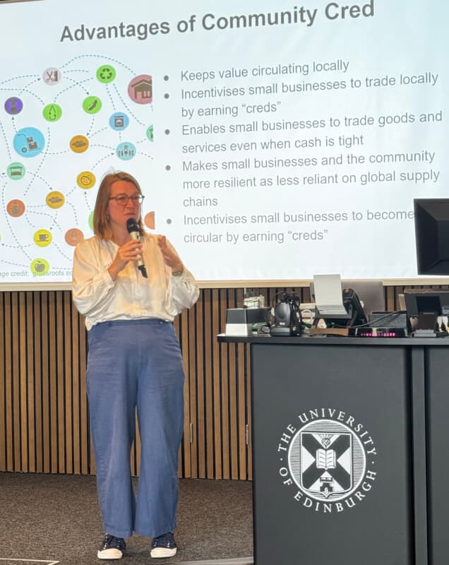 Mary presenting CommunityCred project